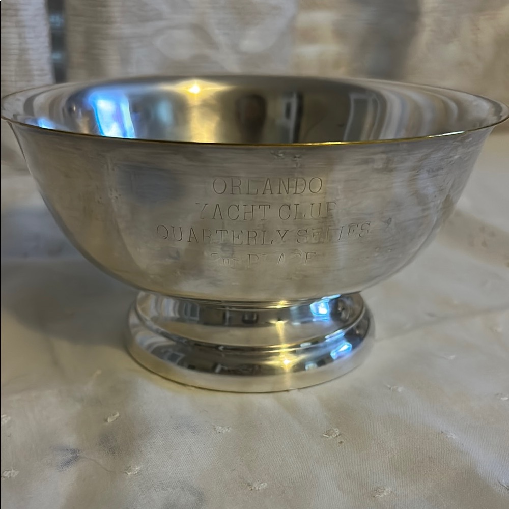 Silver-Plates Decorative Bowl
Rim - 6” across
Height - 3”